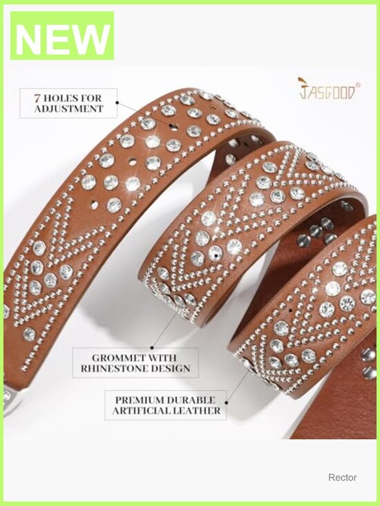 Western Cowboy Cowgirl Rhinestone Studded Belt for Jeans Pants Unisex Plus Size main image 6